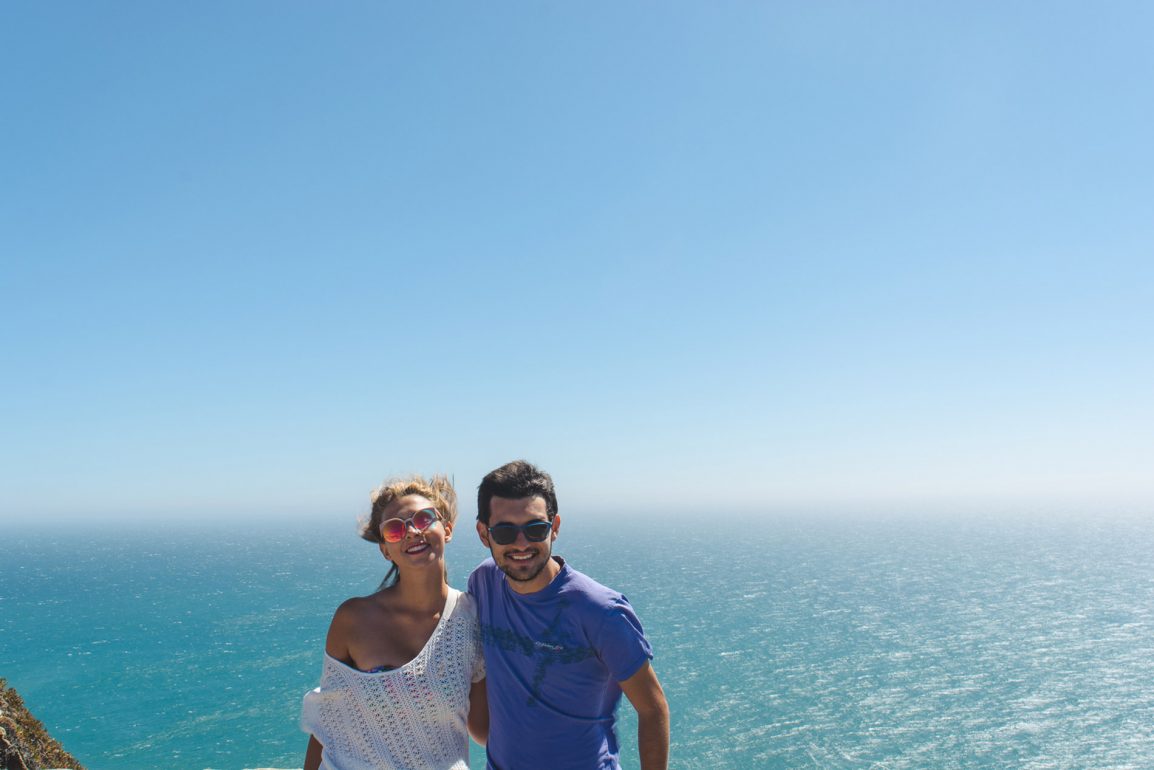 Us standing in Cabo da Roca in Portugal