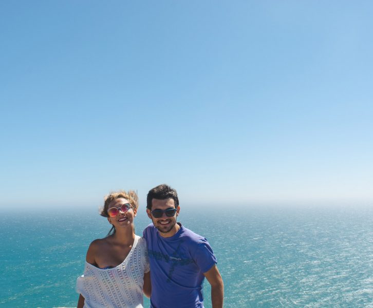 Us standing in Cabo da Roca in Portugal
