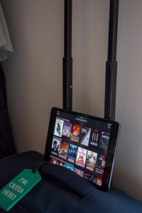 Set up to watch Netflix offline on our iPad during our travels