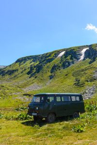 Vintage Van by the Seven Rila Lakes in Bulgaria