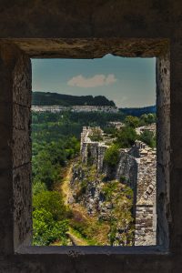 Window in the Tsaravets Fortress in Veliko Tarnovo in Bulgaria