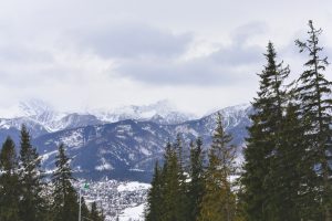 Magic winter scene to the mountains from the Gubalowka in Zakopane Poland