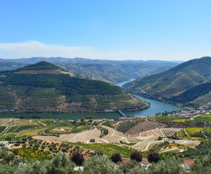 The beautiful Casal de Loivos viewpoint in the Douro region in Portugal