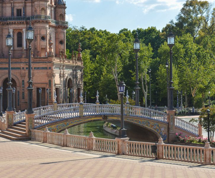 The magical Plaza de España in Seville Spain