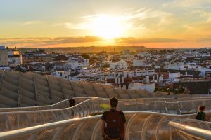 Stunning sunset at the Metropol Parasol one of the many Seville attractions you can't miss