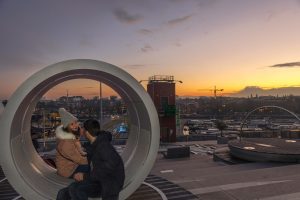 Sunset from the top of the Nemo Museum in Amsterdam