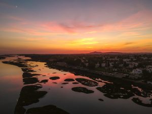 Stunning sunset in Algarve's Ria Formosa