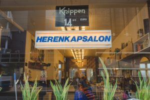 The up and coming De Pijp area in Amsterdam is filled with picturesque establishments such as this hair salon