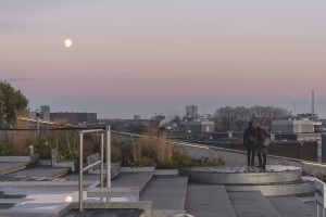 The rooftop at the NEMO museum in Amsterdam is a great place to watch the sunset