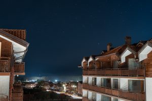 The starry night sky from our rented apartment in Bansko Bulgaria
