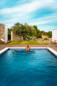 Maria enjoying the seawater pool at Puial de l Douro